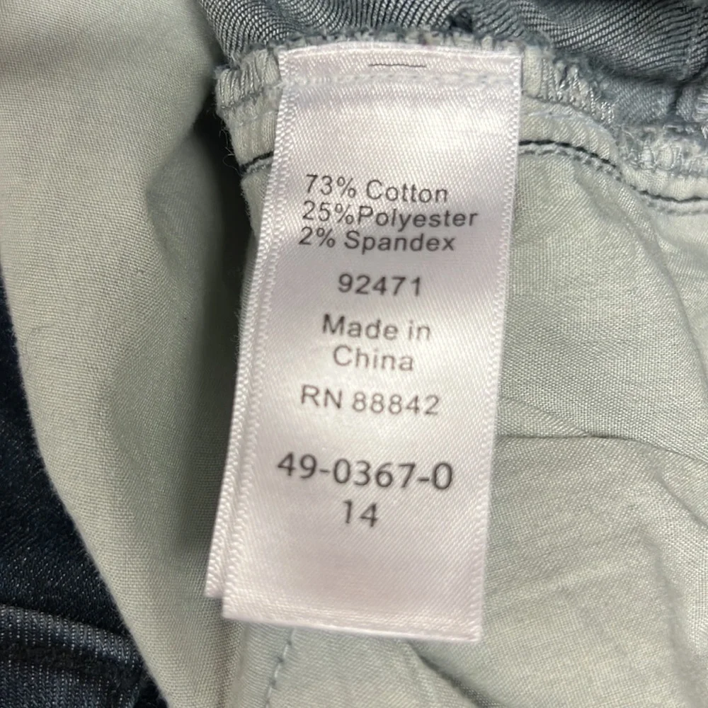 Ellos Skinny Jeans Ankle Zippers Faded Indigo 4 Pockets Has 2% Spandex Slimming - Picture 4 of 5